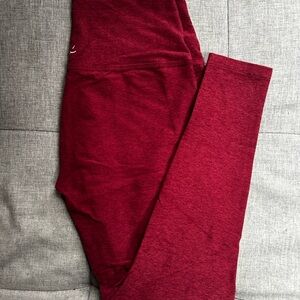 Womens L Beyond Yoga Spacedye HW red Leggings